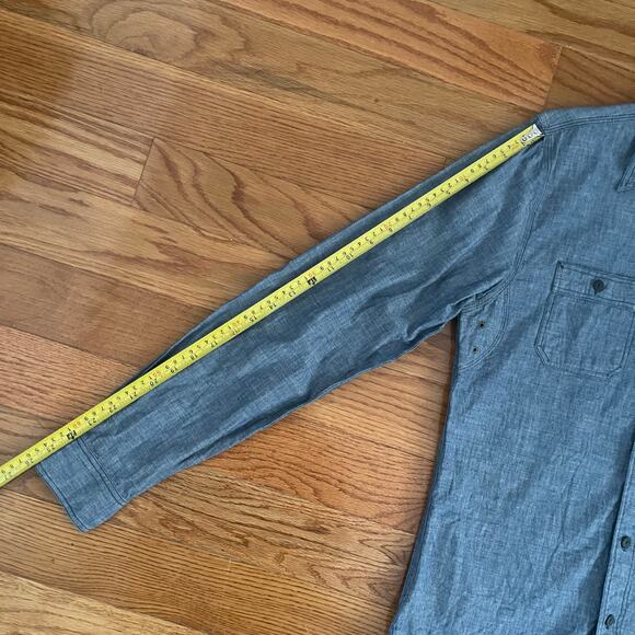 RRL Double RL Work Shirt Mens Small 15" Denim Chambray Blue Cotton Long Sleeve - Picture 12 of 12